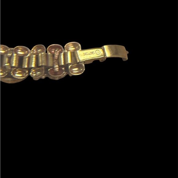 Vintage Signed Selro Selini AB Rhinestone Faux Pearl Bracelet Fold Over Clasp - Picture 3 of 4